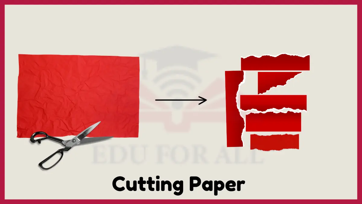 image showing Cutting Paper as an example of PHYSICAL CHANGE