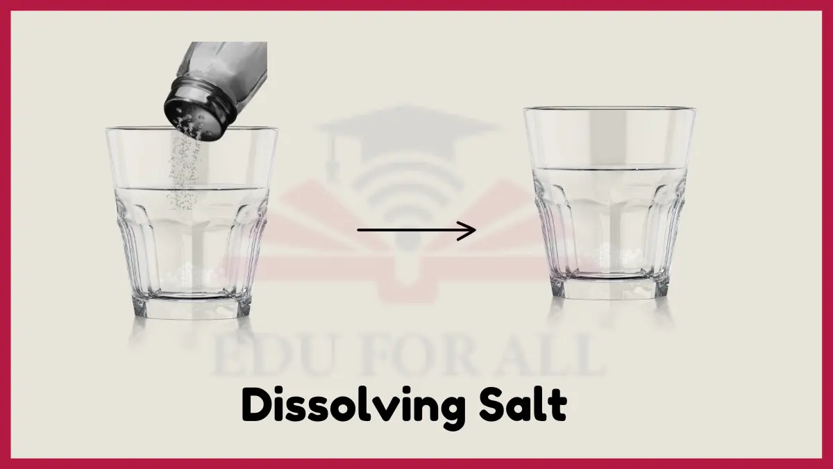 image showing Dissolving Salt as an example of PHYSICAL CHANGE