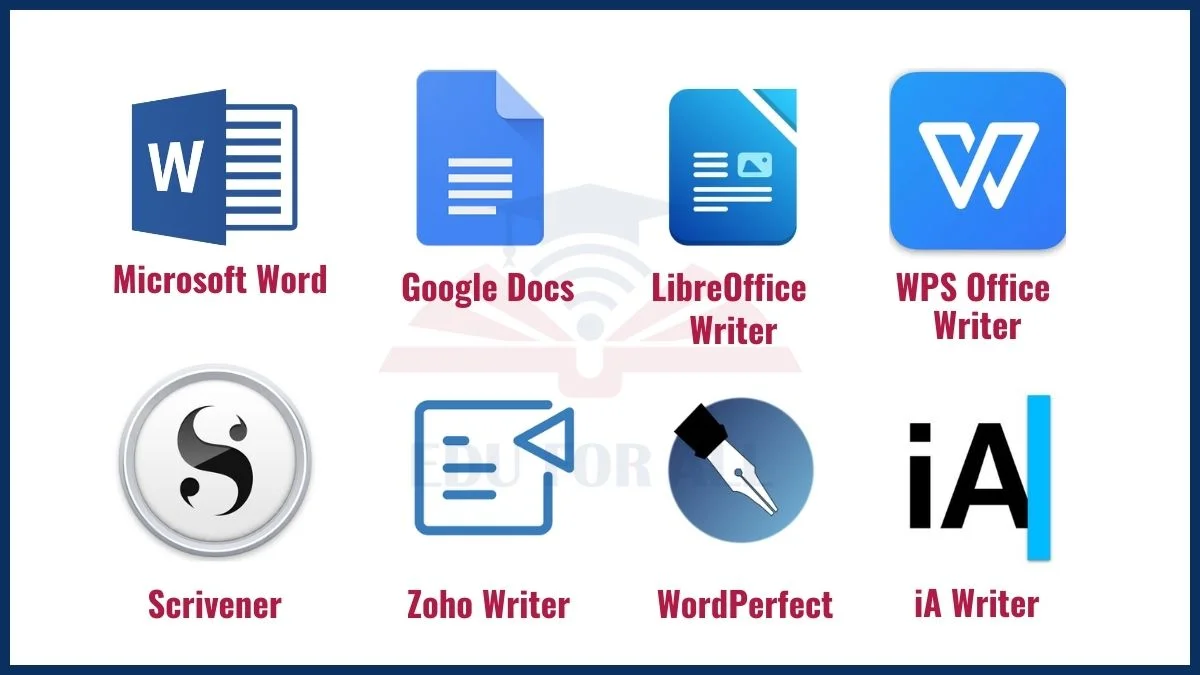 image showing Examples of Word Processing Software