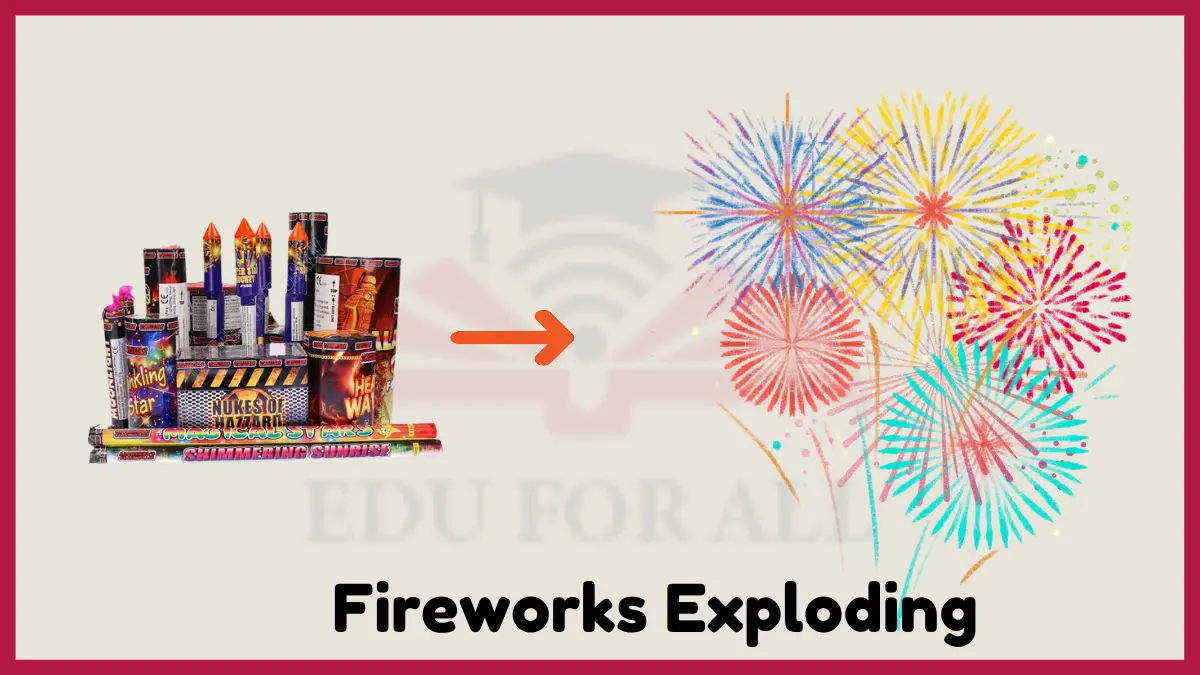 image showing Fireworks Exploding as an example of chemical change