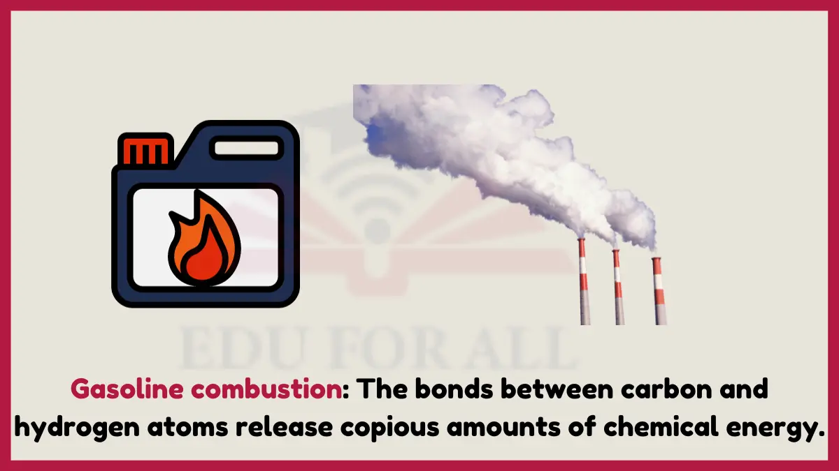 image showing Gasoline combustion as an example of chemical energy