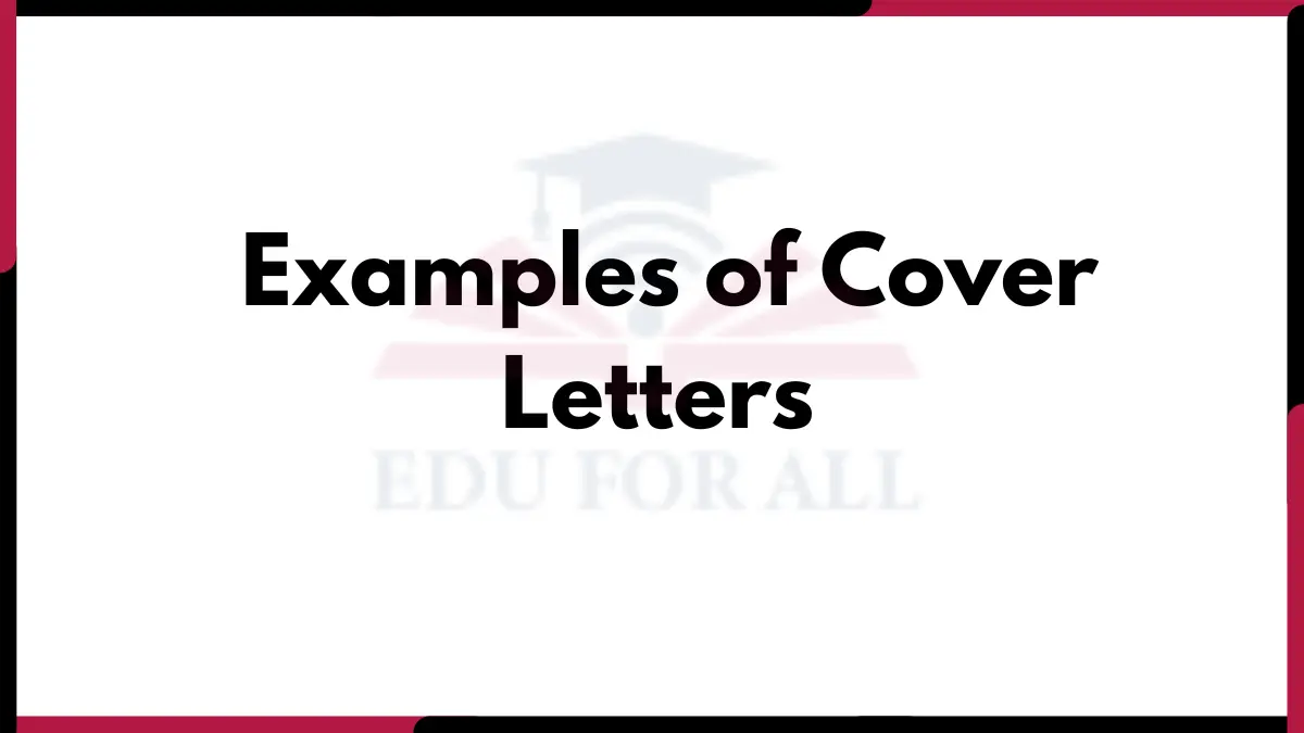 Image showing the Examples of Cover Letters