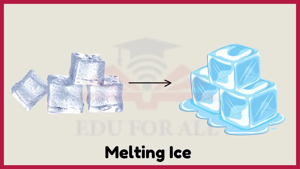 image showing Melting Ice as an example of PHYSICAL CHANGE