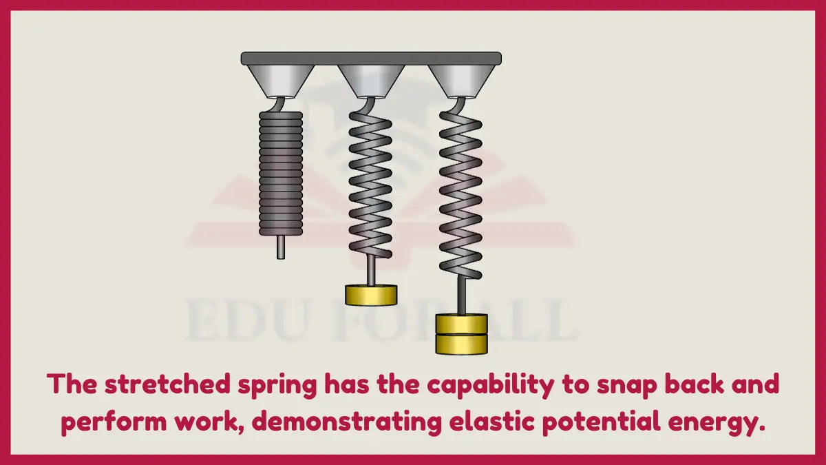 image showing Stretched Spring as an example of potential energyy