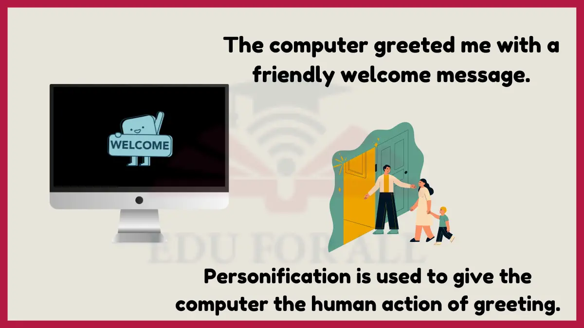 image showing computer greeting me as Example of personification image