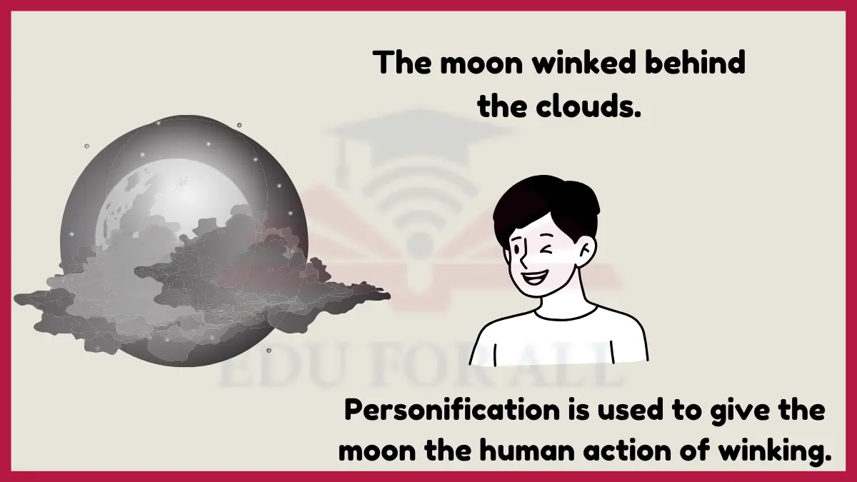 image showing moon winking as Example of personification image