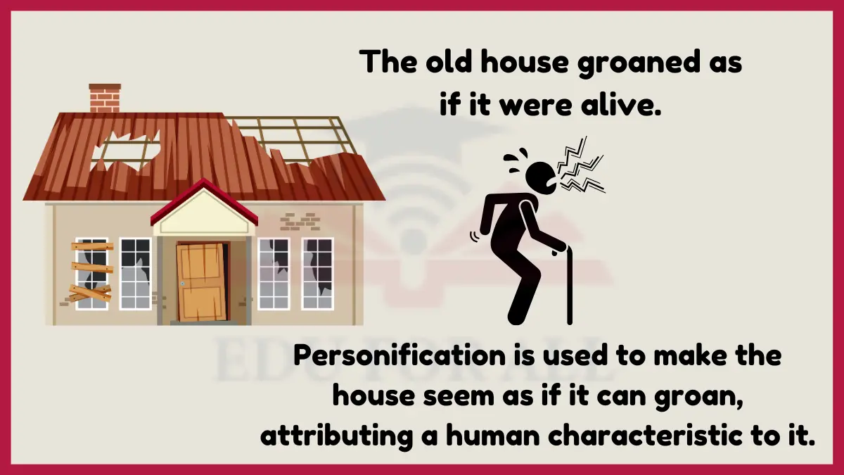 image showing old house groaned as Example of personification image