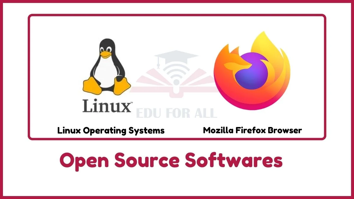 image showing Linux operating system and Mozilla firefox browser as an examples of open source software