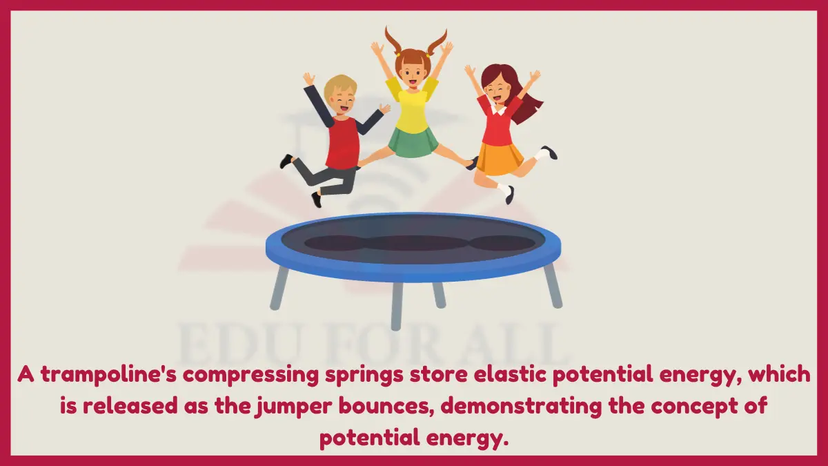 image showing  trampoline as an example of potential energyy