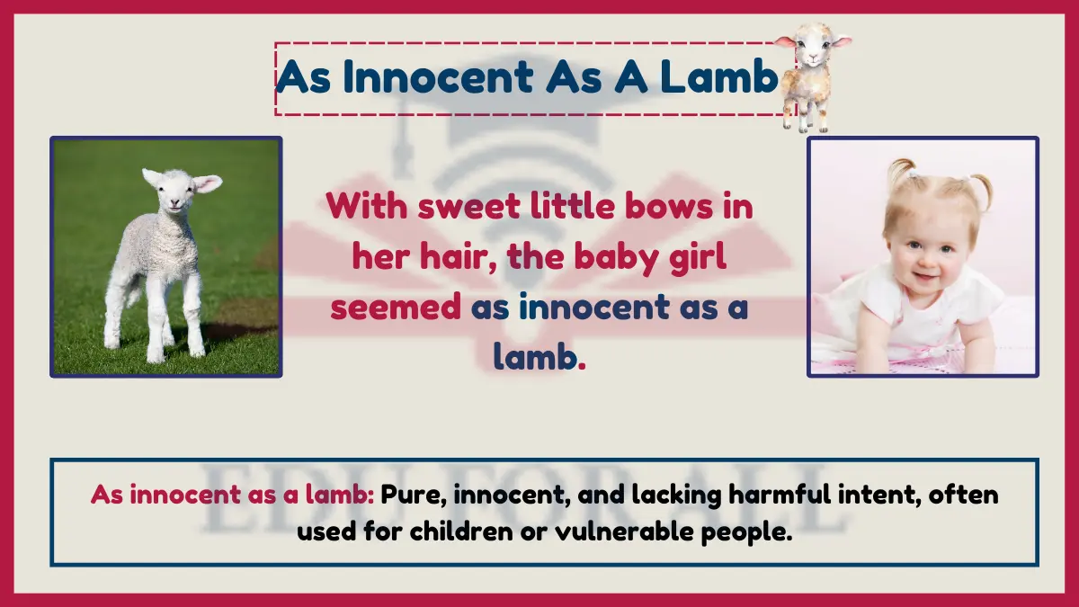 As innocent as a lamb as an Example Of simile