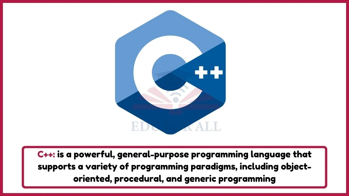 image showing C++  as a example of programming language