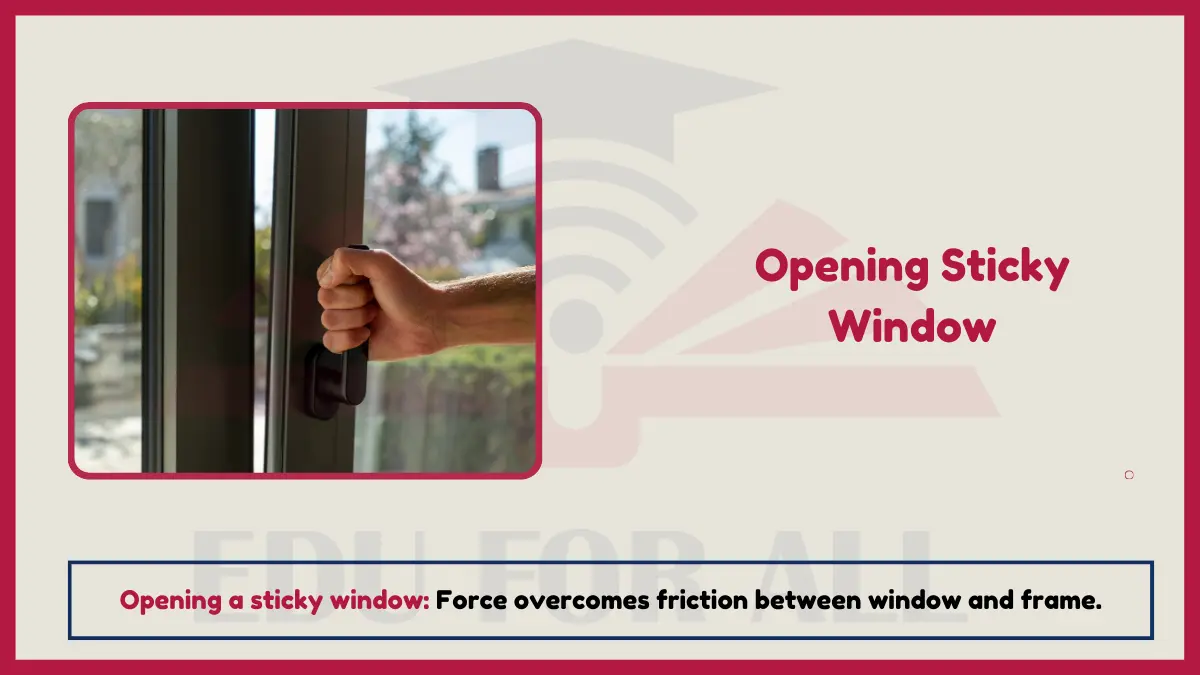 image showing Opening Sticky Window as an examples of Friction