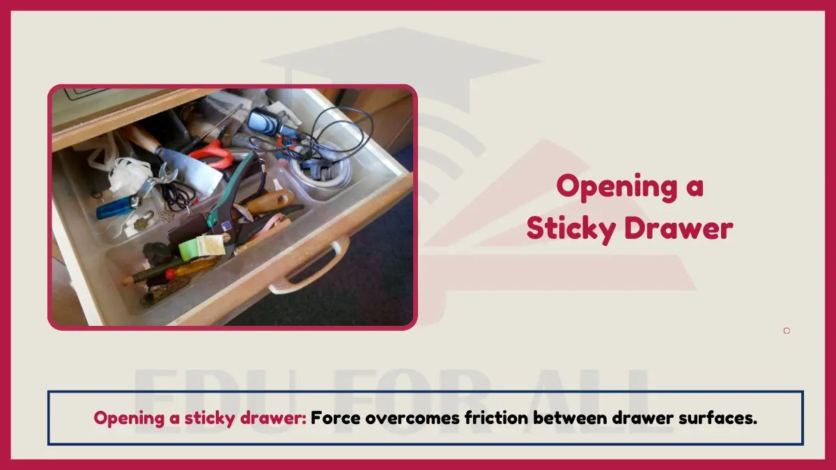 image showing Opening a Sticky Drawer as an examples of Friction