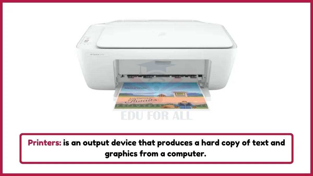 image showing Printer as an example of output devices