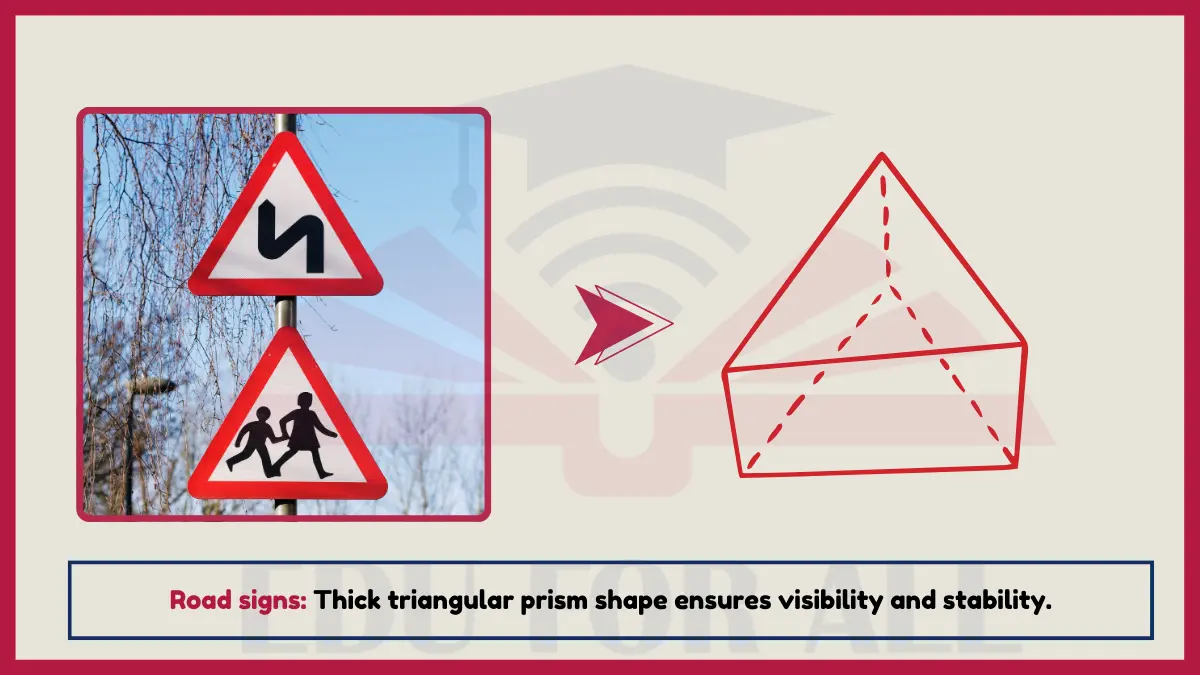 image showing Road signs as an example of triangular prisms