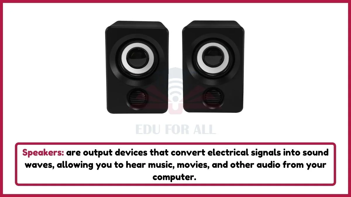 image showing Speakers as an example of output devices