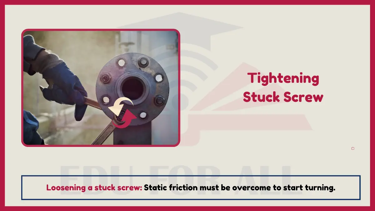image showing Tightening Stuck Screw as an examples of Friction