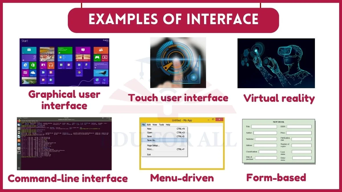 Image showing Examples of Interface in Computer