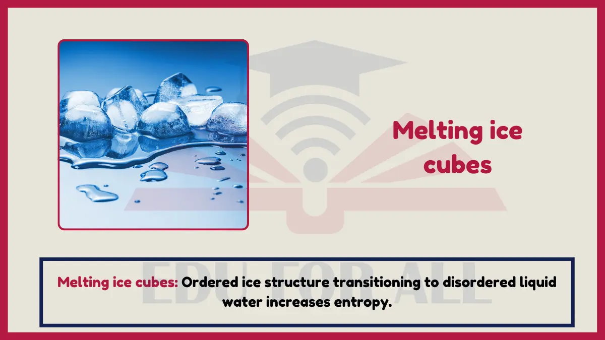 image showing Melting ice cubes as an example of entropy