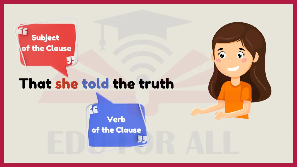 image showing That she told the truth as an example of Noun Clauses 